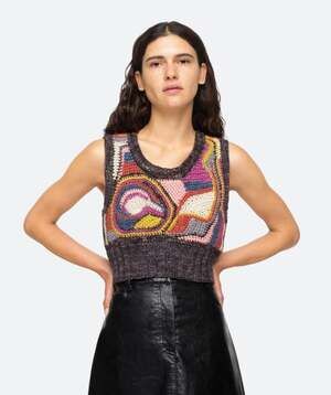 Sea New York Bette Crochet Vest Multi